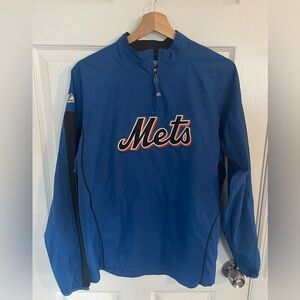 New York Mets MLB Authentic Majestic 1/4 Zip Pullover Windbreaker- XL